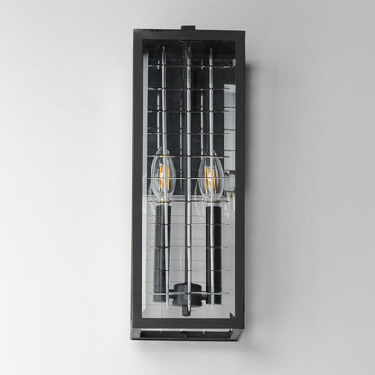 Maxim Lighting Magnus 2 Light 17" Outdoor Wall Mount, Black/Clear