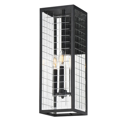 Maxim Lighting Magnus 3 Light Outdoor Wall Mount, Black/Clear - 30694CLBK