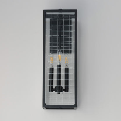 Maxim Lighting Magnus 3 Light Outdoor Wall Mount, Black/Clear