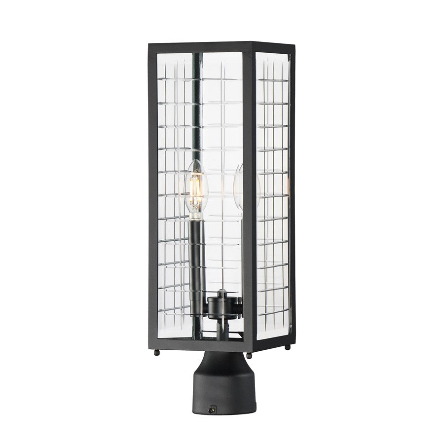 Maxim Lighting Magnus 2 Light Outdoor Pole/Post Mount, Black/Clear