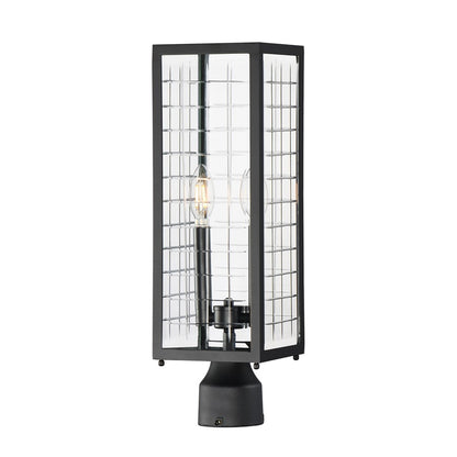Maxim Lighting Magnus 2 Light Outdoor Pole/Post Mount, Black/Clear