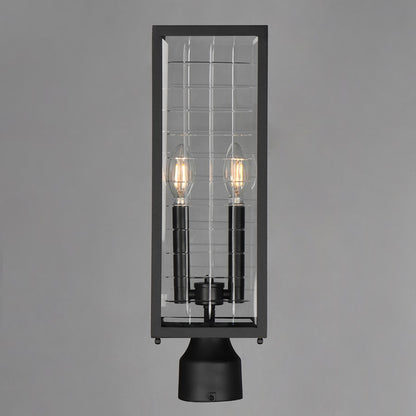 Maxim Lighting Magnus 2 Light Outdoor Pole/Post Mount, Black/Clear