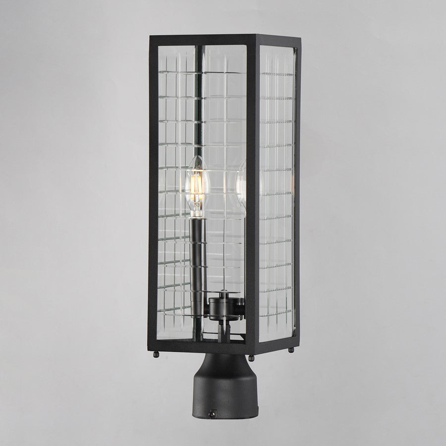 Maxim Lighting Magnus 2 Light Outdoor Pole/Post Mount, Black/Clear