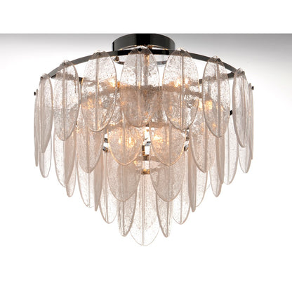 Maxim Lighting Glacier 9-Light Flush Mount, White/Polished Chrome