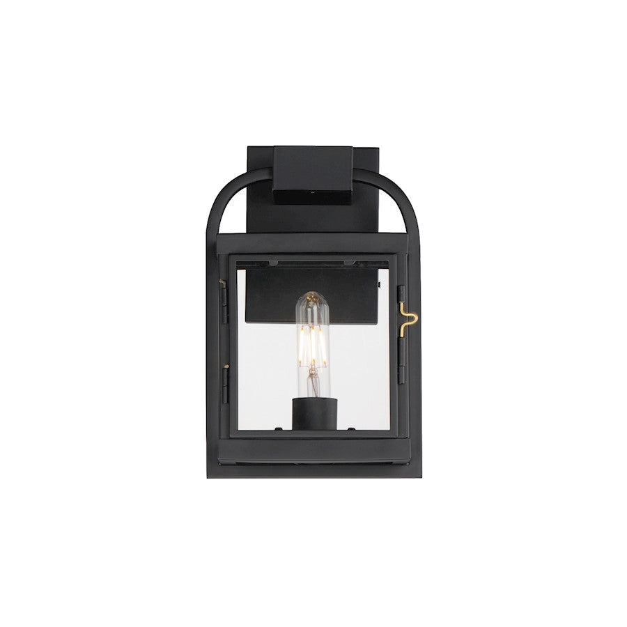 Maxim Lighting Bonham 1 Light Small Outdoor Wall Sconce, Black/Clear