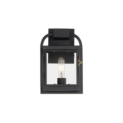 Maxim Lighting Bonham 1 Light Small Outdoor Wall Sconce, Black/Clear