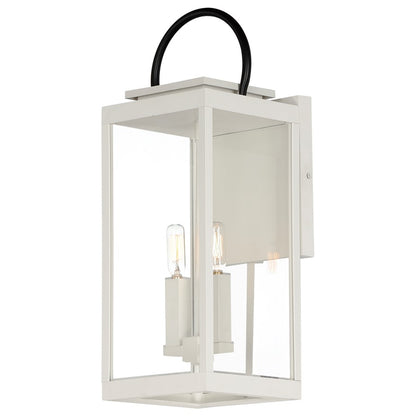 Maxim Nassau Vivex 2Lt 21.25" Outdoor Wall Mt, Wht/Blk/Clr - 30916CLWTBK