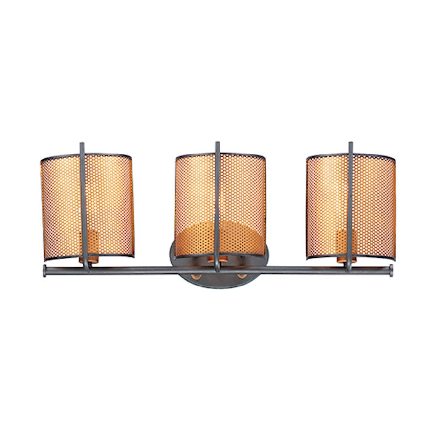 Maxim Lighting Caspian 3-Light Wall Sconce in Oil Rubbed Bronze/Antique Brass