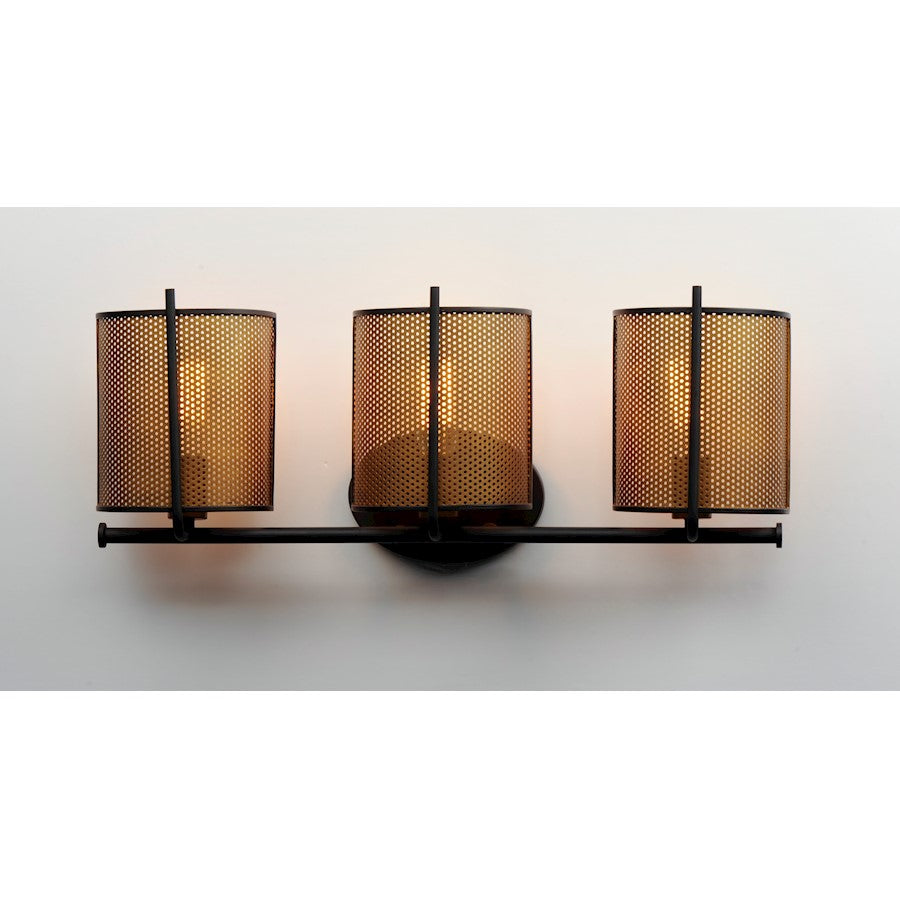 Maxim Lighting Caspian 3-Light Wall Sconce in Oil Rubbed Bronze/Antique Brass
