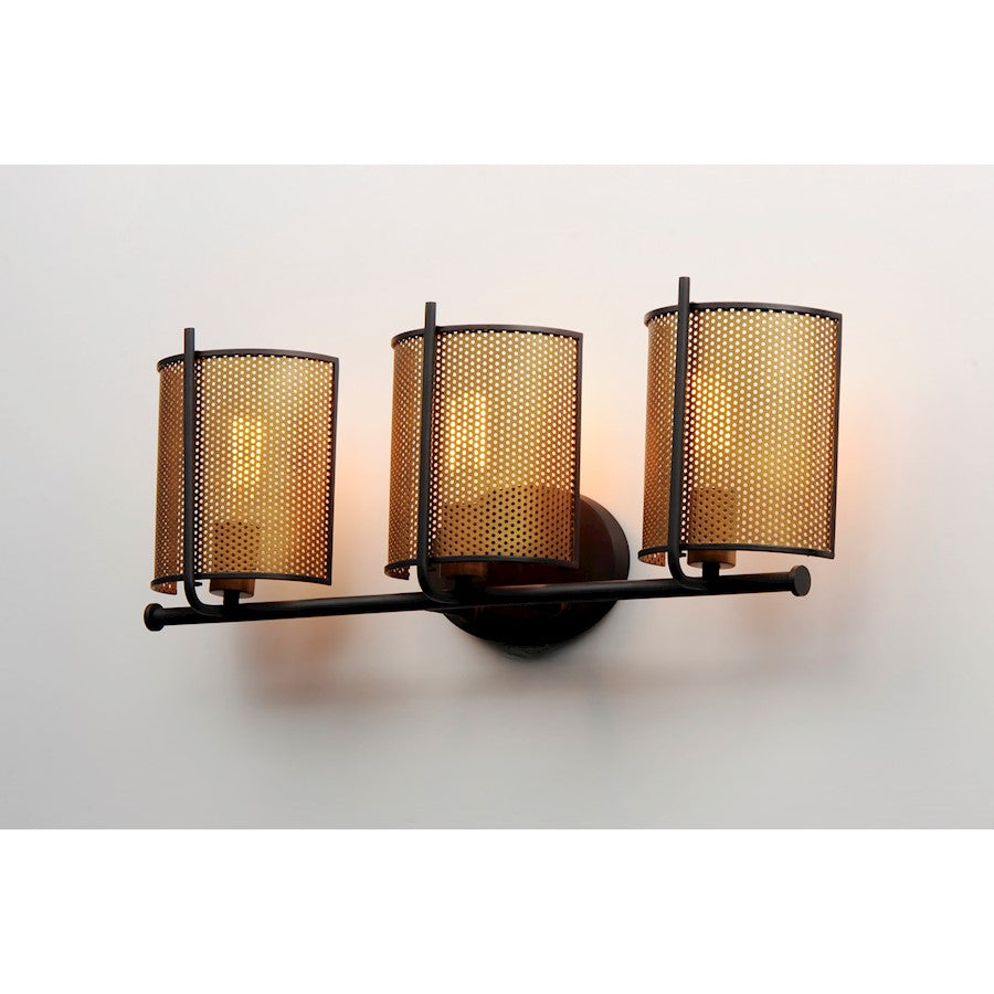 Maxim Lighting Caspian 3-Light Wall Sconce in Oil Rubbed Bronze/Antique Brass