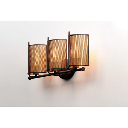 Maxim Lighting Caspian 3-Light Wall Sconce in Oil Rubbed Bronze/Antique Brass
