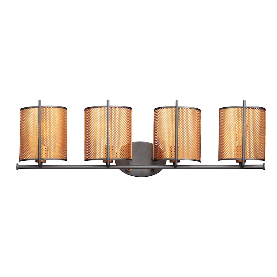 Maxim Lighting Caspian 4-Light Wall Sconce in Oil Rubbed Bronze/Antique Brass