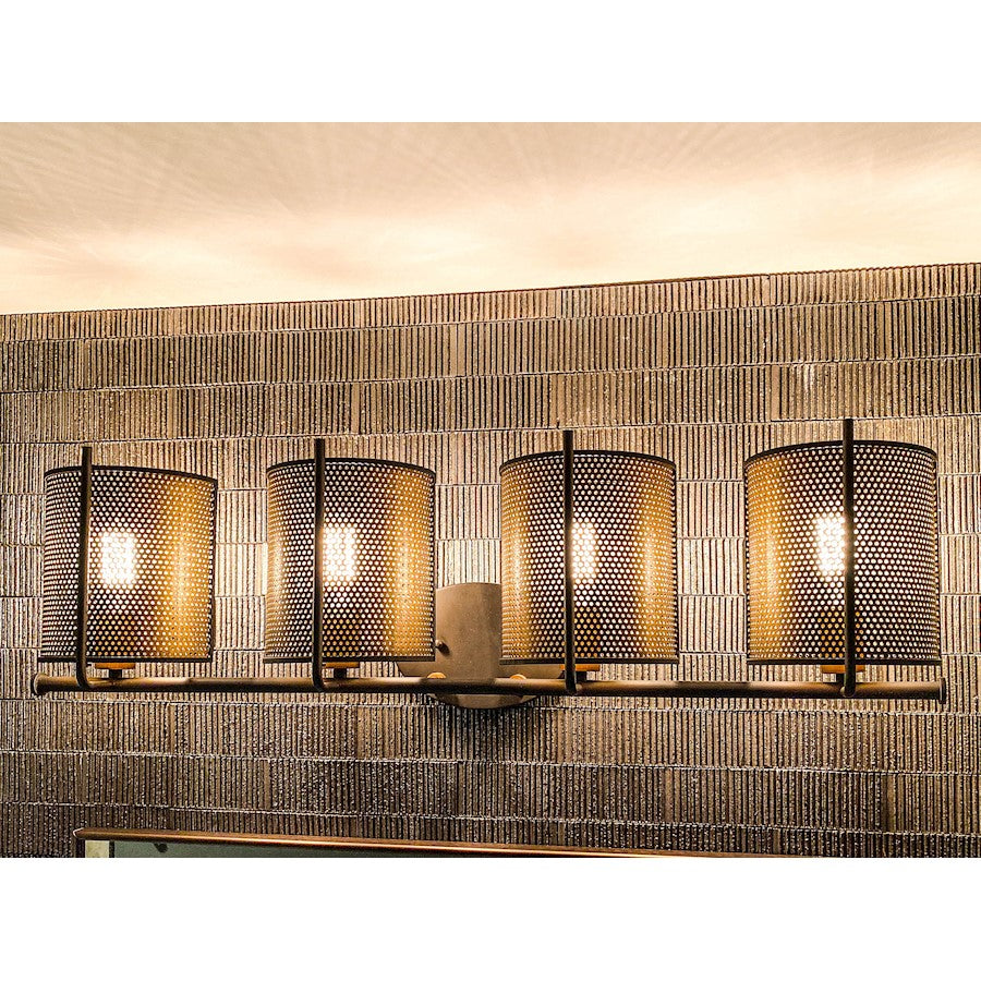 Maxim Lighting Caspian 4-Light Wall Sconce in Oil Rubbed Bronze/Antique Brass