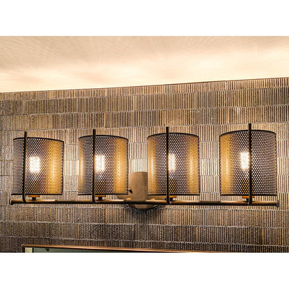 Maxim Lighting Caspian 4-Light Wall Sconce in Oil Rubbed Bronze/Antique Brass