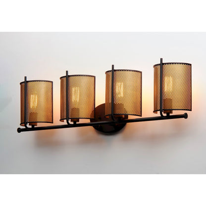 Maxim Lighting Caspian 4-Light Wall Sconce in Oil Rubbed Bronze/Antique Brass