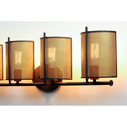 Maxim Lighting Caspian 4-Light Wall Sconce in Oil Rubbed Bronze/Antique Brass