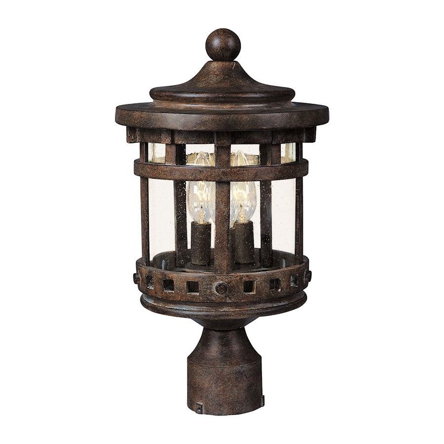 Maxim Santa Barbara Cast 3-LT Outdoor Post Lantern Sienna