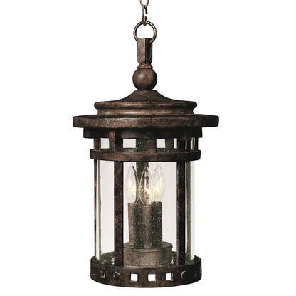 Maxim Santa Barbara Cast 3-Light 17" Outdoor Hanging Lantern, Sienna