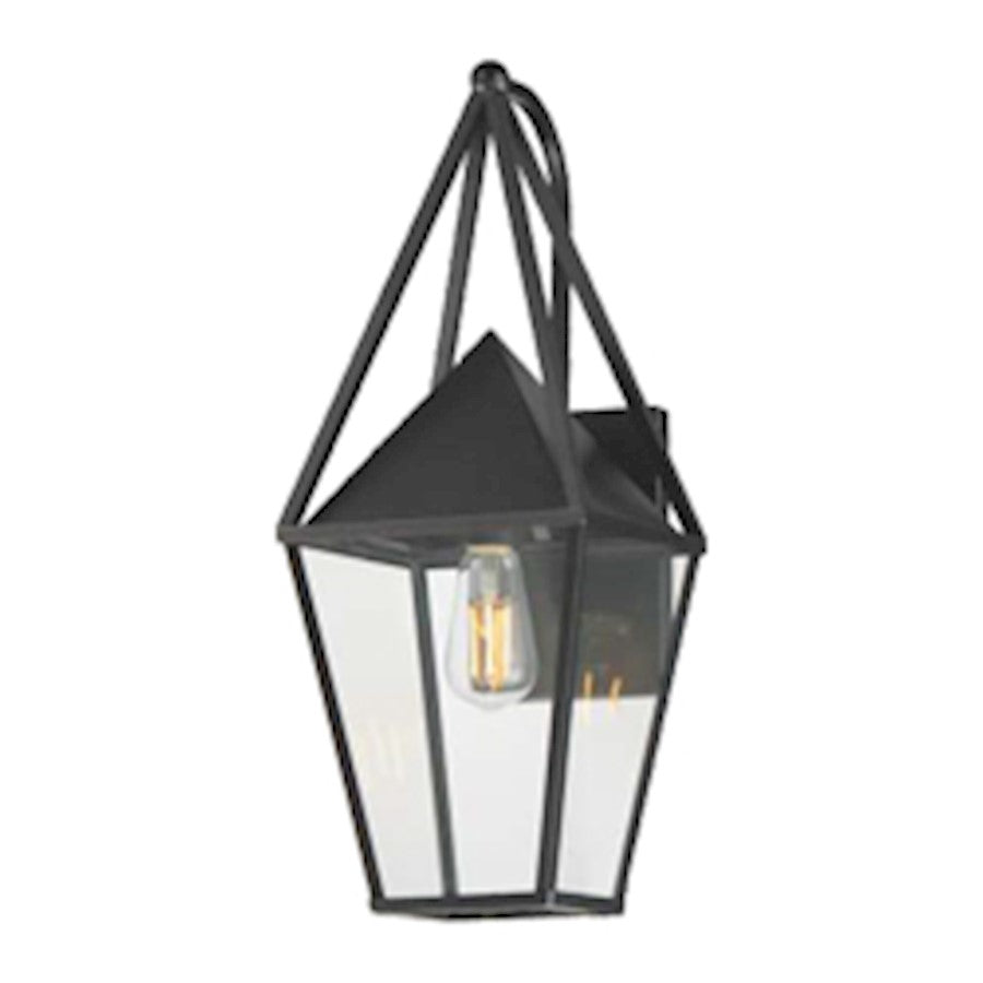 Maxim Lighting Bavaria 1 Light Outdoor Wall Sconce, Black/Clear