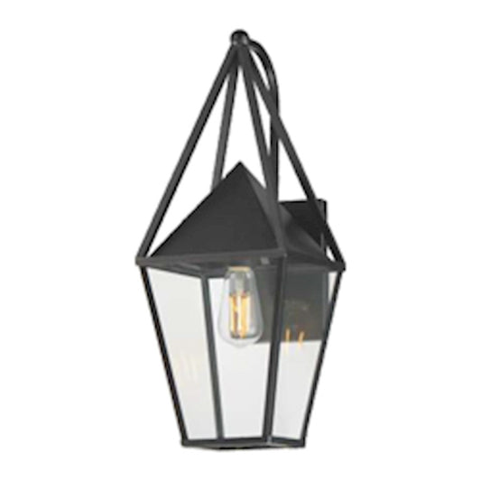 Maxim Lighting Bavaria 1 Light Outdoor Wall Sconce, Black/Clear