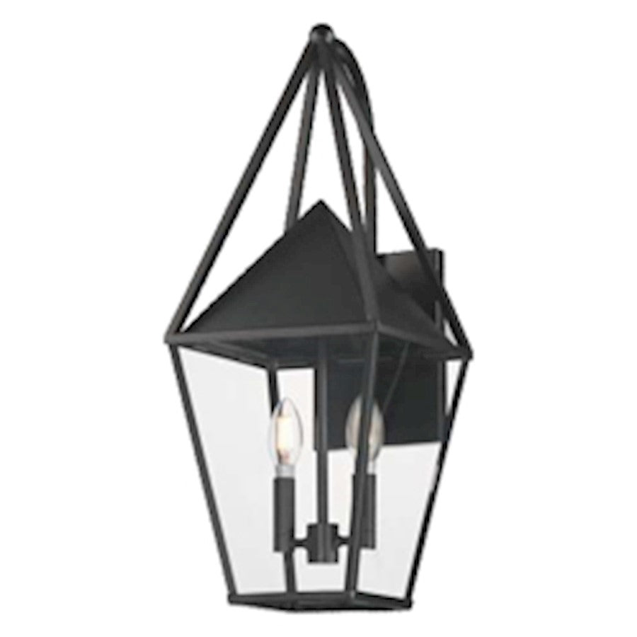 Maxim Lighting Bavaria Large 2 Light Outdoor Wall Sconce, Black/Clear