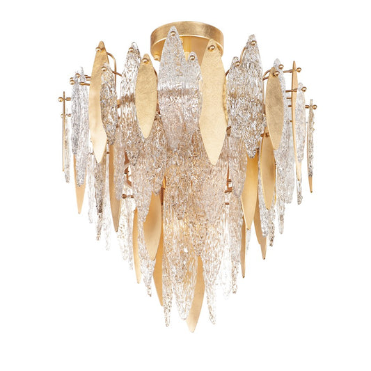Maxim Lighting Majestic 10-Light Flush Mount, Gold Leaf