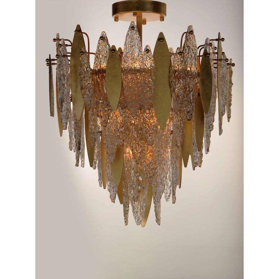 Maxim Lighting Majestic 10-Light Flush Mount, Gold Leaf