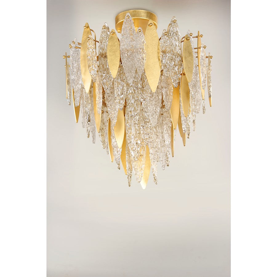 Maxim Lighting Majestic 10-Light Flush Mount, Gold Leaf