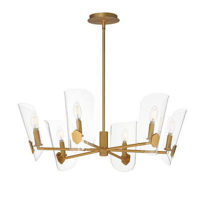 Maxim Lighting Armory 6 Light Chandelier, Natural Aged Brass/Clear