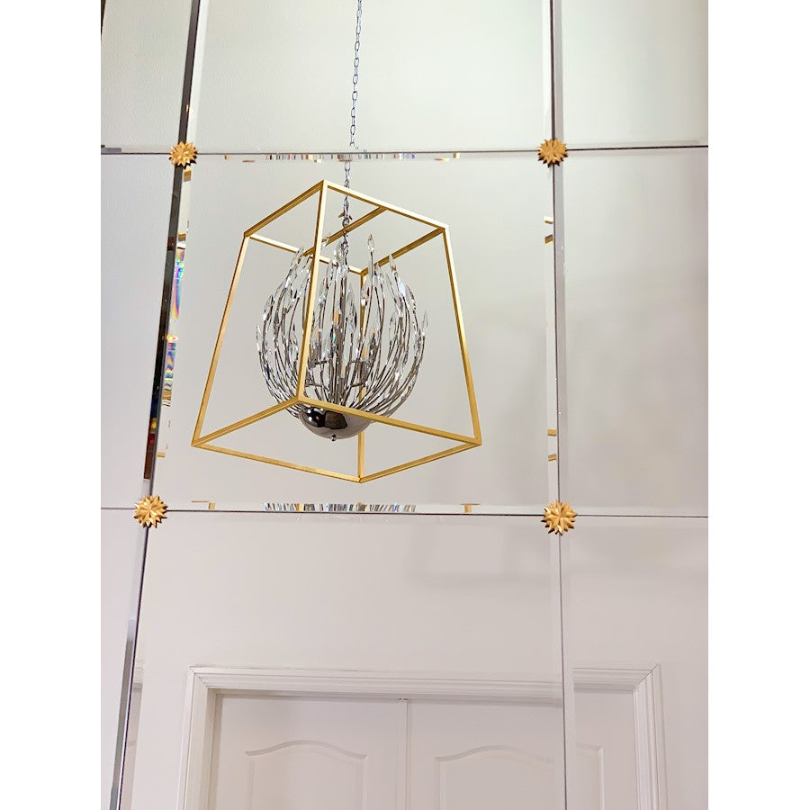 4 Light Pendant, Polished Nickel