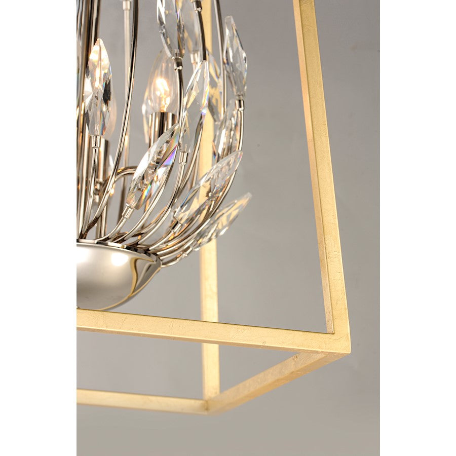4 Light Pendant, Polished Nickel