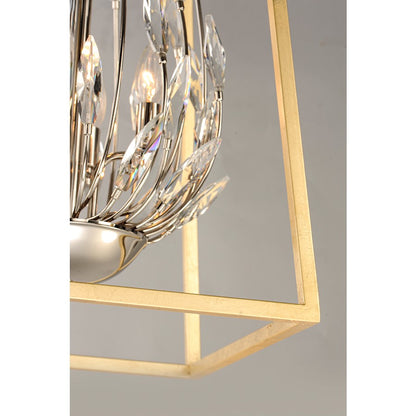 4 Light Pendant, Polished Nickel