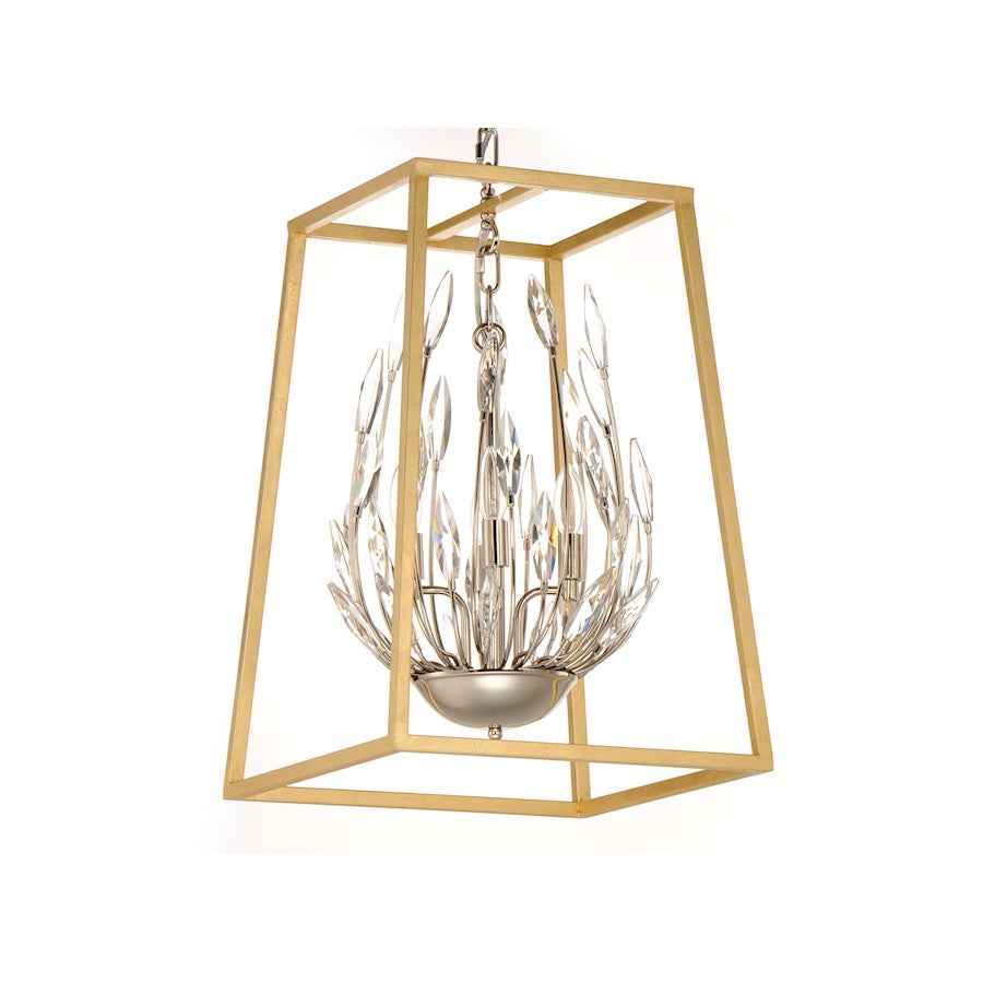 4 Light Pendant, Polished Nickel