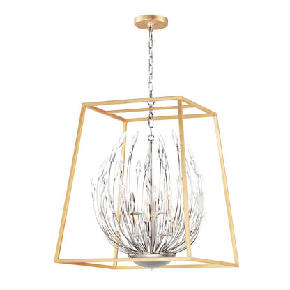 4 Light Pendant, Polished Nickel
