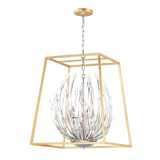 4 Light Pendant, Polished Nickel