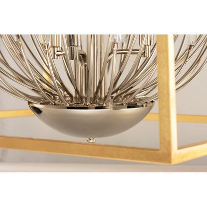 4 Light Pendant, Polished Nickel