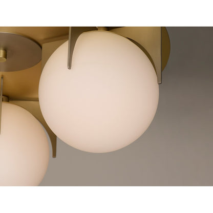 Maxim Lighting Finn 3-Light Flush Mount, Satin Brass/Platinum