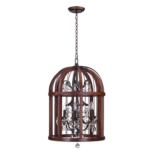 Maxim Lighting Miranda 6 Light Pendant, Antique Pecan/Bay