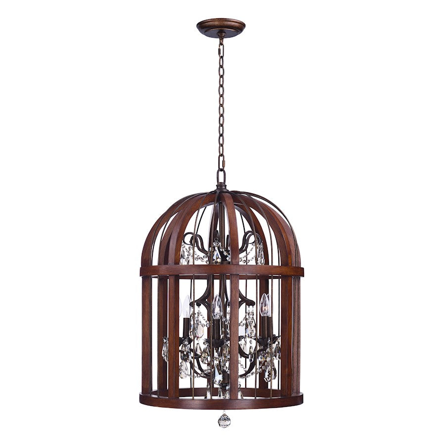 Maxim Lighting Miranda 6 Light Pendant, Antique Pecan/Bay