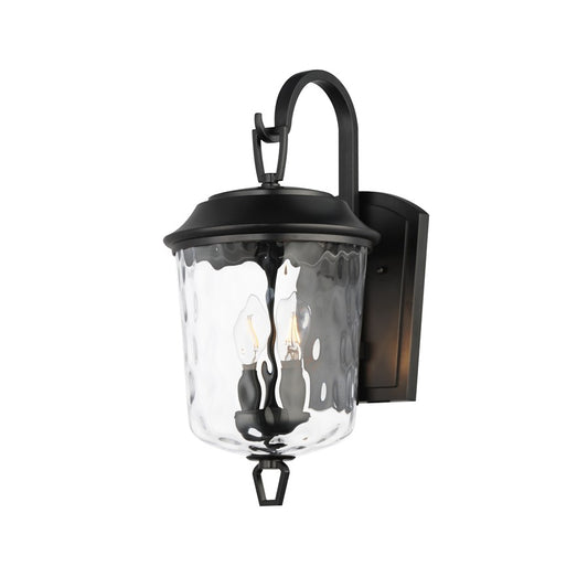 Maxim Lighting Prescott 2Lt Outdoor Wall Mount, Bronze/Water Glass