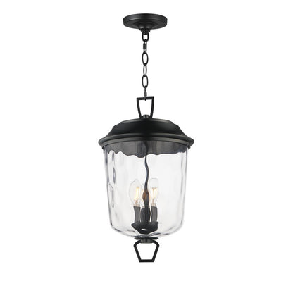 Maxim Prescott 3Lt Outdoor Pendant, Dark Bronze/Water Glass - 34213WGDBZ
