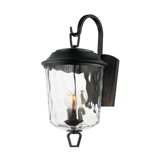 Maxim Lighting Prescott 3Lt Outdoor Wall Mount, Bronze/Water Glass