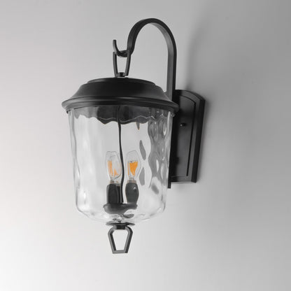 Maxim Lighting Prescott 3Lt Outdoor Wall Mount, Bronze/Water Glass