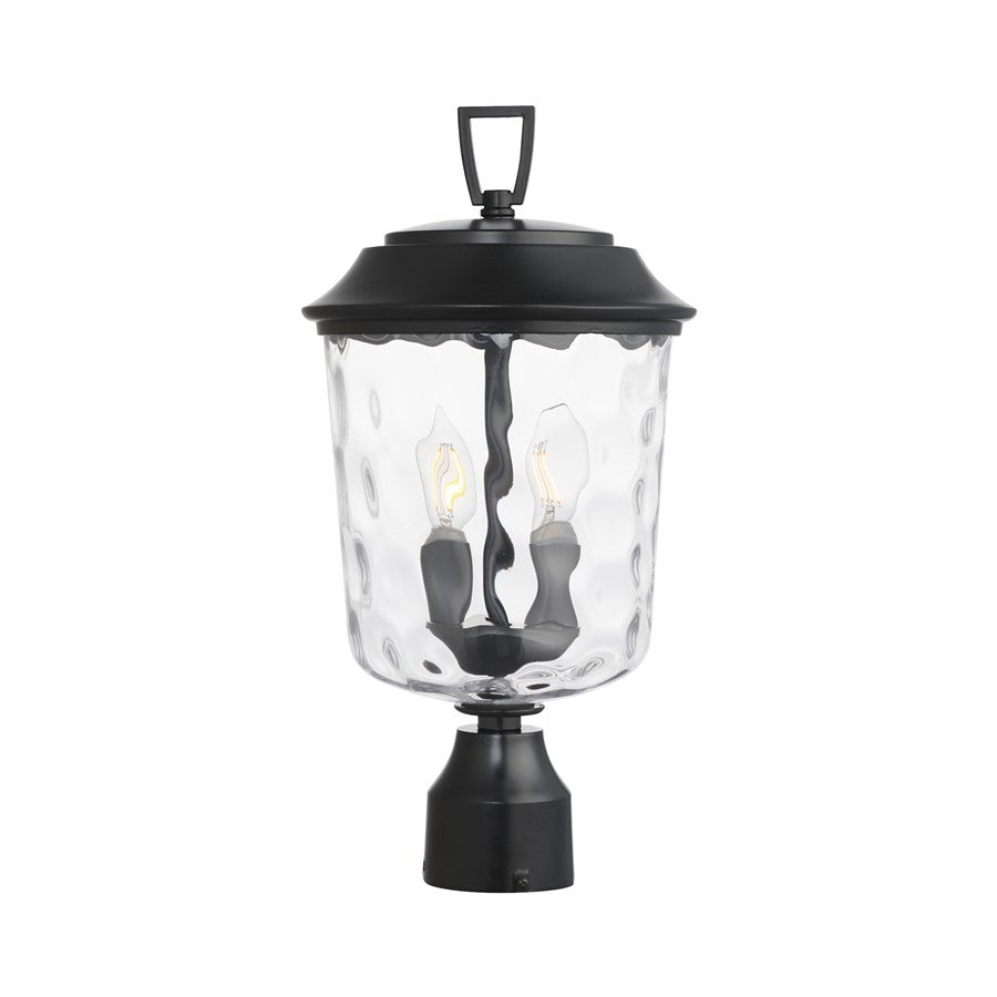 Maxim Prescott 2Lt Outdoor Post Lantern, Bronze/Water Glass - 34219WGDBZ