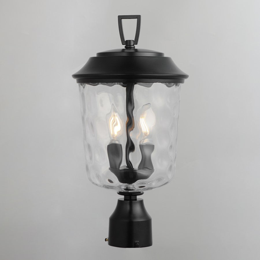 Maxim Prescott 2Lt Outdoor Post Lantern, Bronze/Water Glass