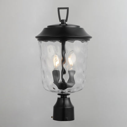 Maxim Prescott 2Lt Outdoor Post Lantern, Bronze/Water Glass