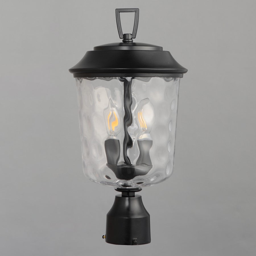 Maxim Prescott 2Lt Outdoor Post Lantern, Bronze/Water Glass