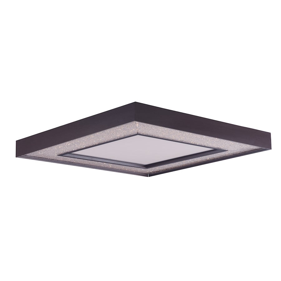 Maxim Lighting Splendor 23.5" Square LED Flush, Bronze/Crystal