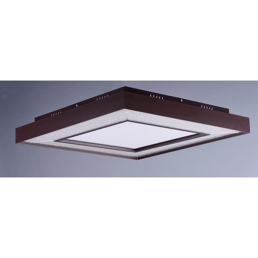 Maxim Lighting Splendor 23.5" Square LED Flush, Bronze/Crystal