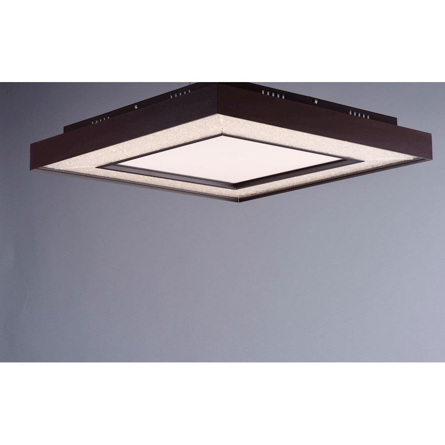 Maxim Lighting Splendor 23.5" Square LED Flush, Bronze/Crystal
